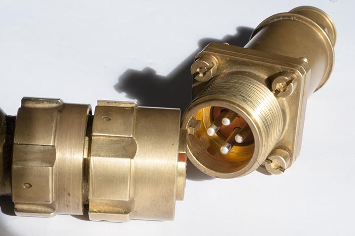 Brass Four Pin Electrical Connector